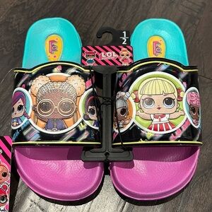 LOL Surprise! Doll Slides/Sandals,open toe,grip sole,trendy,popular,fun,colorful